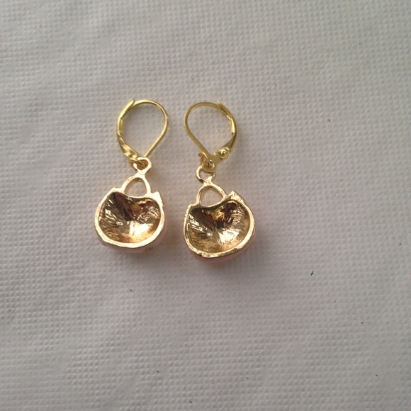 Pink Enamel Purse Necklace and Earrings Set - Picture 4 of 6